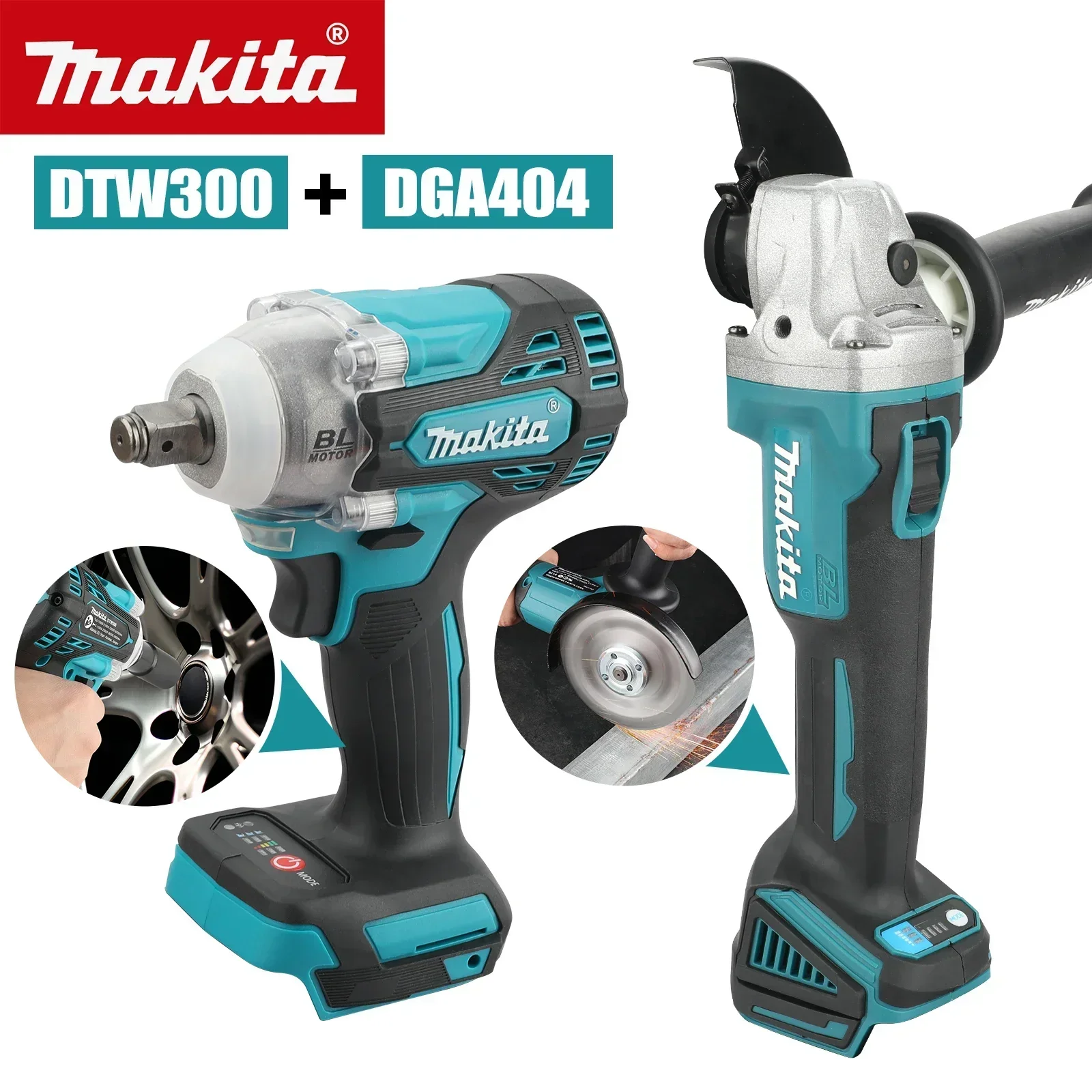 Makita Drill Dtw300 - Zestaw narzędzi bezprzewodowych Makita DTW300 DGA404,